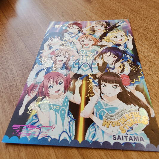 Aqours 3L Wonderful Stories Saitama Gold Foil Postcard