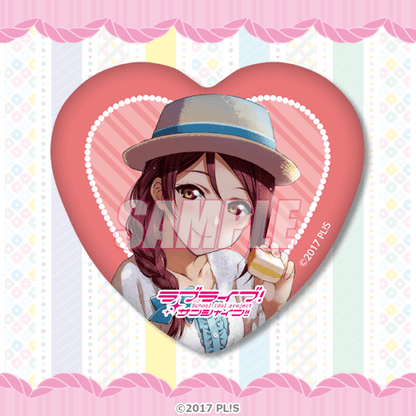 Aqours Yumekawaii Kuji D-Prize Heart Can Badges