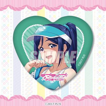 Aqours Yumekawaii Kuji D-Prize Heart Can Badges