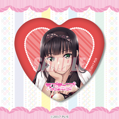 Aqours Yumekawaii Kuji D-Prize Heart Can Badges