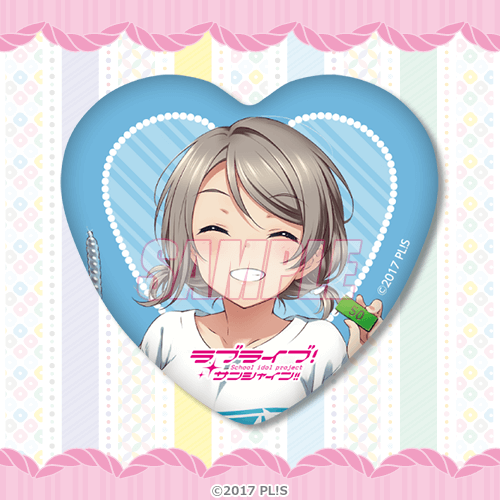 Aqours Yumekawaii Kuji D-Prize Heart Can Badges