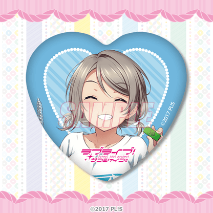 Aqours Yumekawaii Kuji D-Prize Heart Can Badges