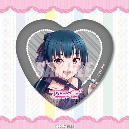 Aqours Yumekawaii Kuji D-Prize Heart Can Badges