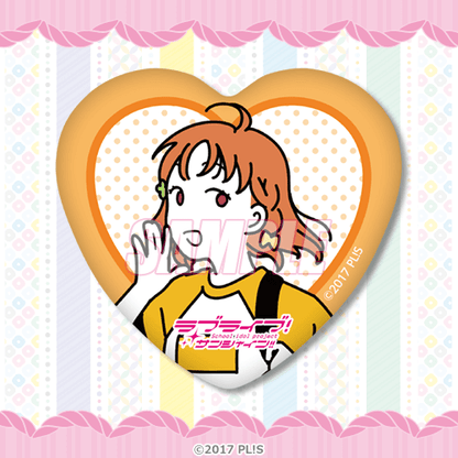 Aqours Yumekawaii Kuji D-Prize Heart Can Badges