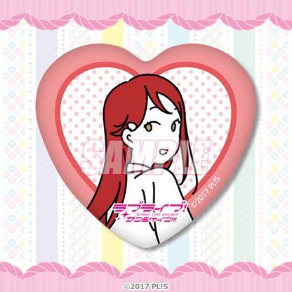 Aqours Yumekawaii Kuji D-Prize Heart Can Badges