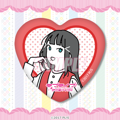 Aqours Yumekawaii Kuji D-Prize Heart Can Badges