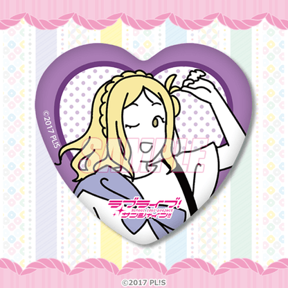 Aqours Yumekawaii Kuji D-Prize Heart Can Badges