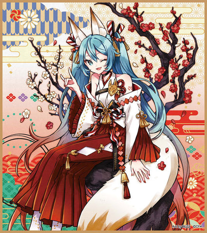 Hatsune Miku Hyakki Yakou Fox Spirit and Bakedanuki Shikishi