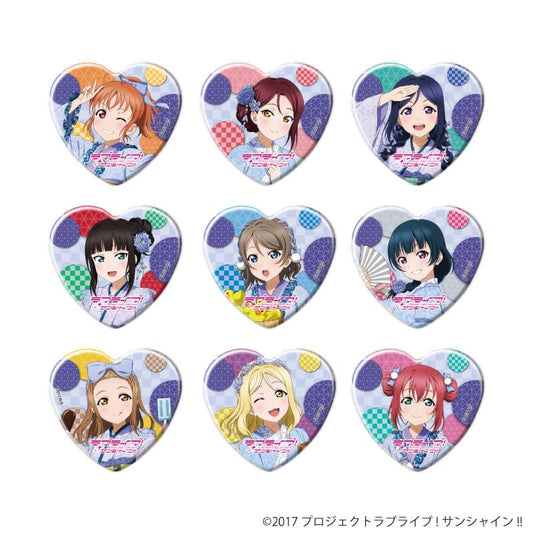 Aqours Japanese Bath Heart Can Badges