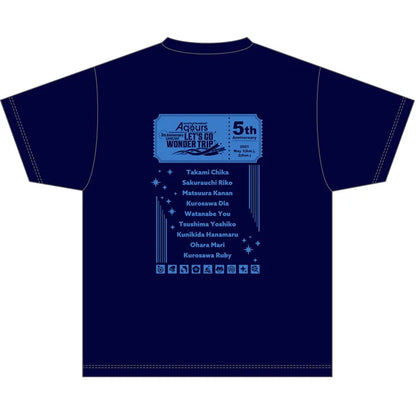 Aqours 5th Anniversary LoveLive! LET'S GO WONDER TRIP T-Shirt
