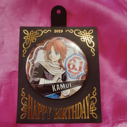Gintama Kamui Birthday Large Can Badge with Cardboard Stand