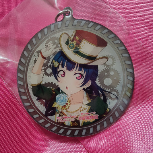 Aqours Steampunk Circle Metal Lobster Clasp Keychains
